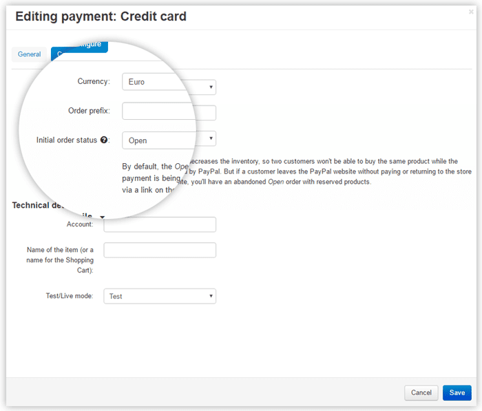 New PayPal settings