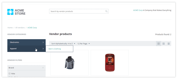 categories vendors don’t use are not displayed in a vendor’s microstore